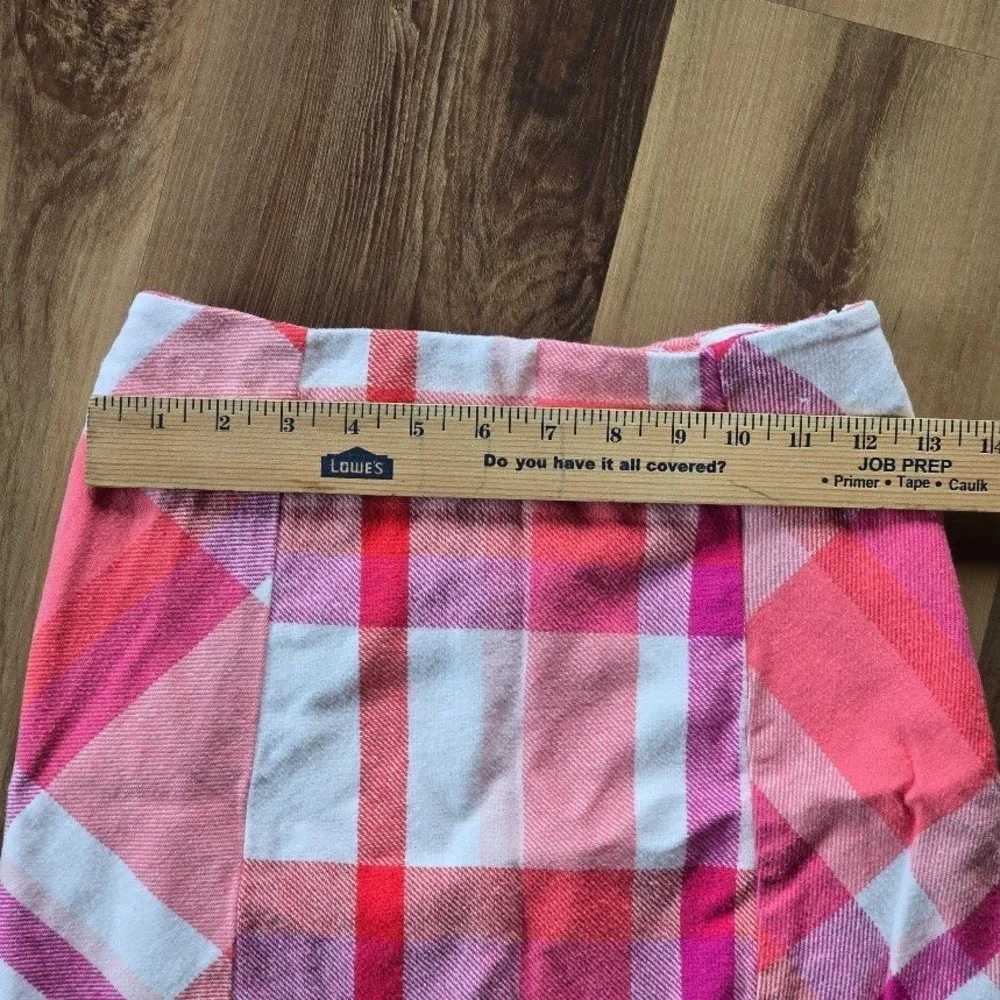 Gymboree 2pc Skirt Set Kids Size 12 Pink Plaid Fox Graphic Woodland Preppy Core‎